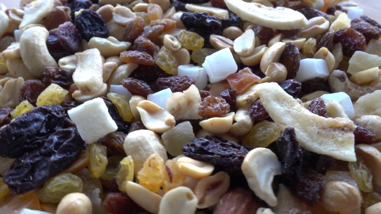 Dry Nuts Background in Rotation