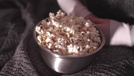 primer plano de las palomitas de maíz