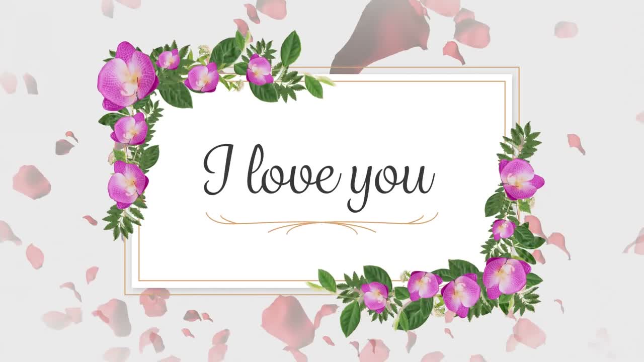 검은색 바탕에 있는 "i love you"의 애니메이션