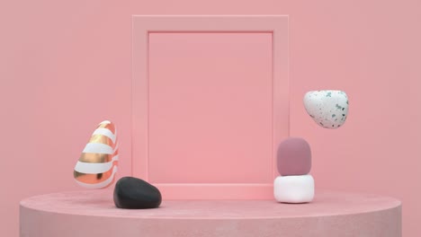 escena rosa forma abstracta movimiento de renderización en 3d
