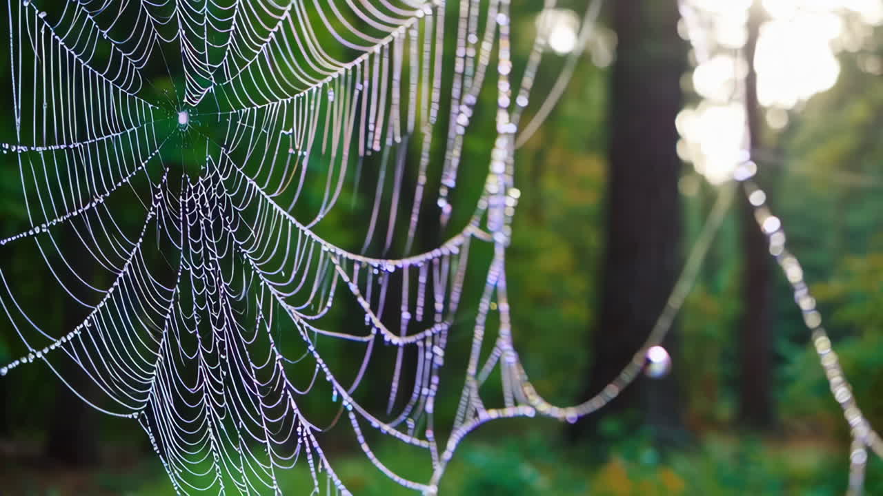 Dew-kissed Spiderweb in the Forest