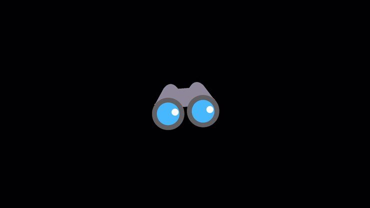 Simple Animated Binoculars with Blue Lenses
