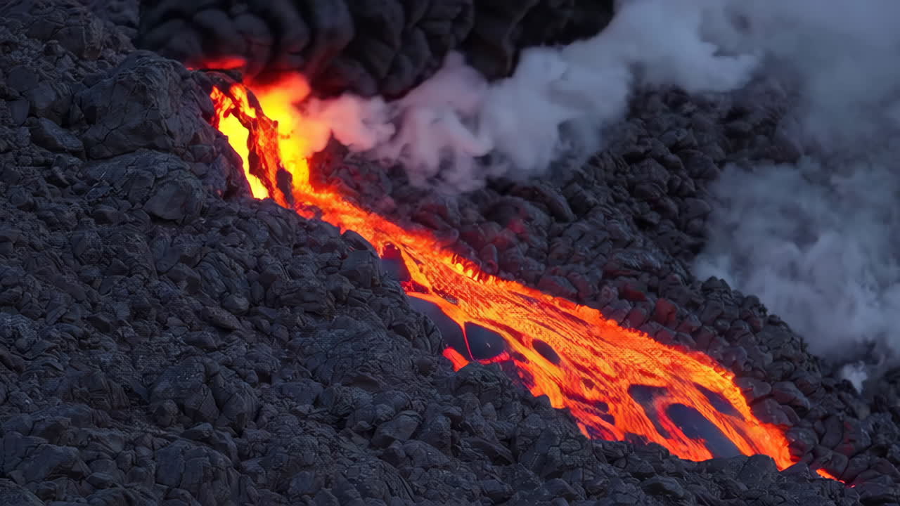 화산 에서 나오는 용암 흐름