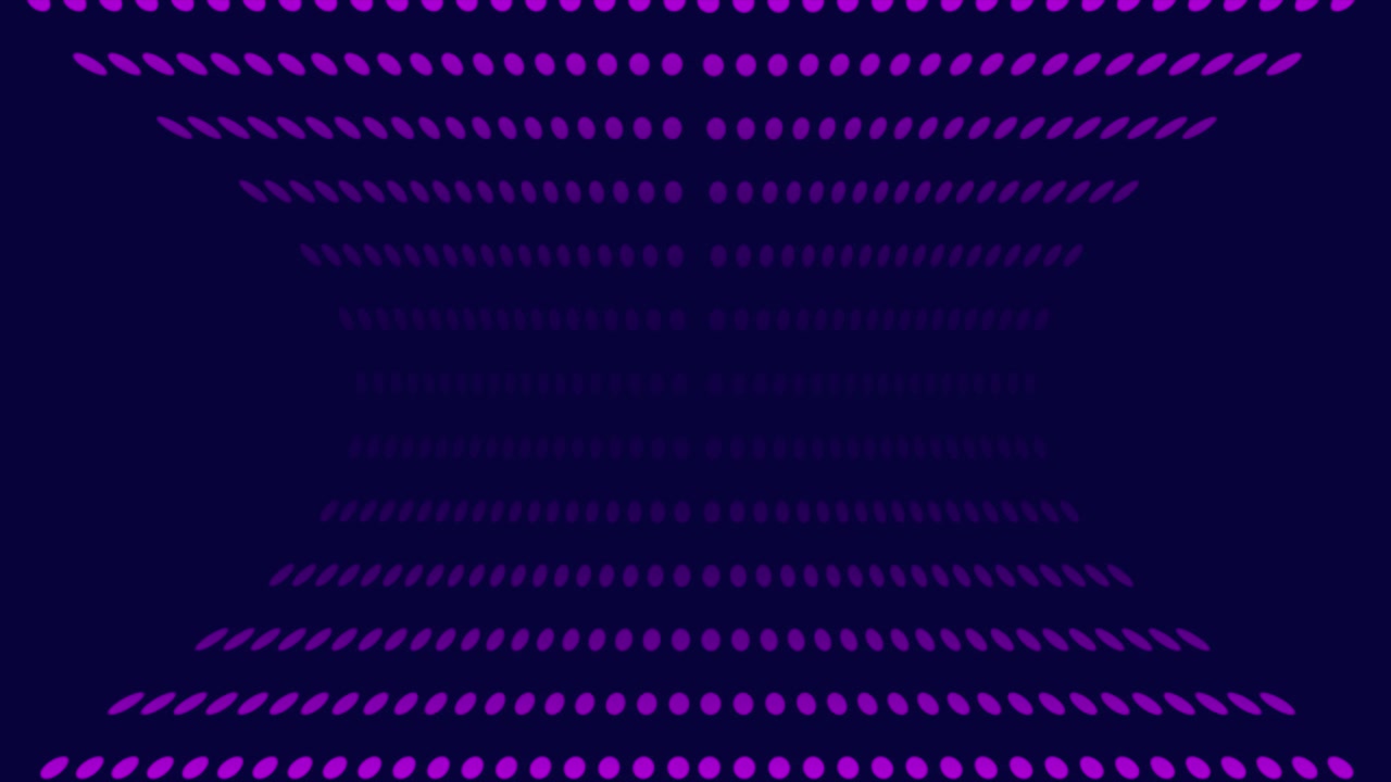 Animazione astratta di punti viola in movimento in un tunnel geometrico