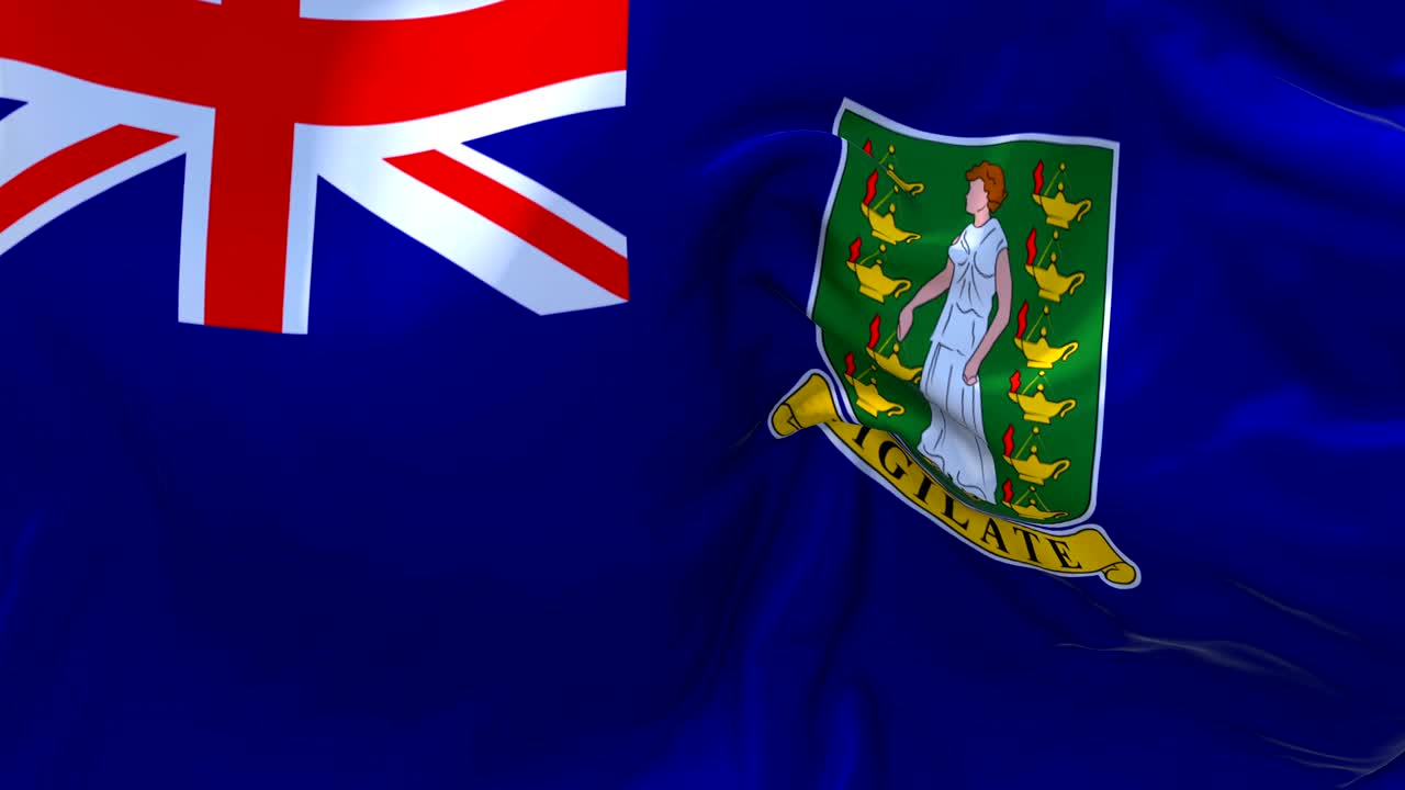 버진 아일랜드 영국은 바람 속도 느린 동작 애니메이션 4k 현실적인 직물 질감 발 부드럽게 바람 날 연속적인 원활한 루프 배경에 불어.