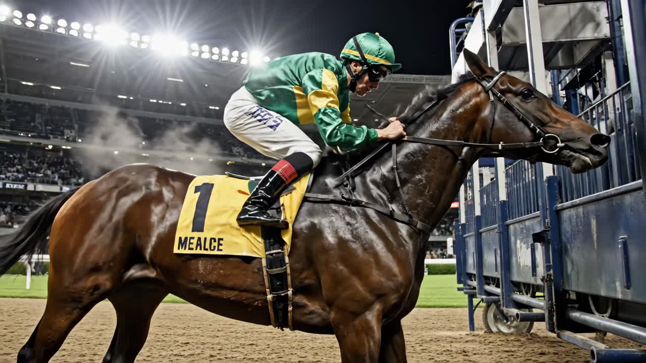 Horse and Jockey in Horse Race