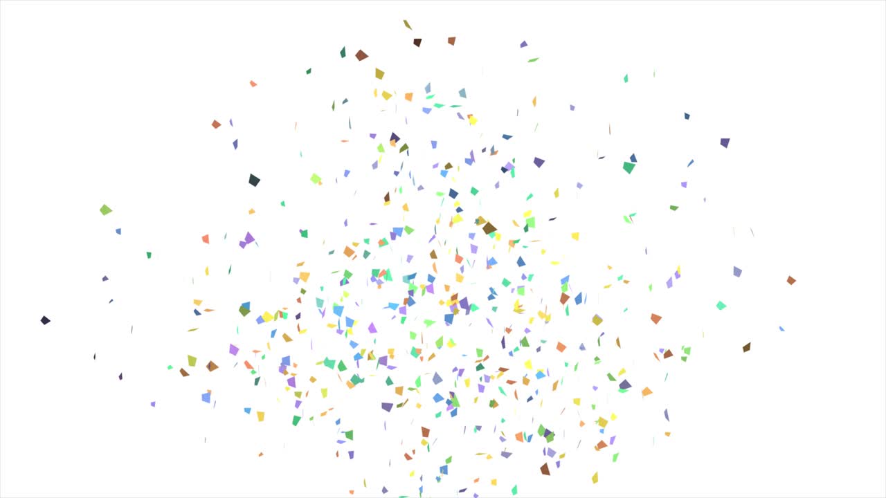 Multicolored Confetti Explosion Animation on a white background. Celebration Concept. 4K