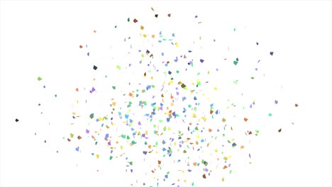 multicolored confetti explosion animation on a white background. celebration concept. 4k