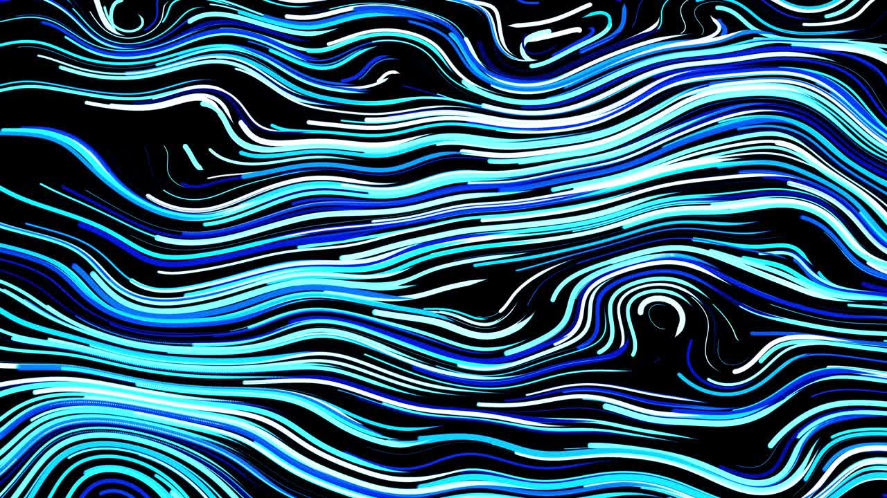 abstract creative looped bg con líneas rizadas como senderos azules en la superficie. las líneas forman un patrón giratorio como ruido de rizado. abstract 3d looping flowing animation as bright creative festive bg