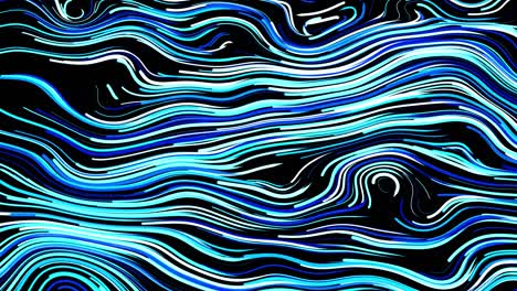 abstract creative looped bg with curled lines like blue trails on surface. lines form swirling pattern like curle noise. abstract 3d looping flowing animation as bright creative festive bg