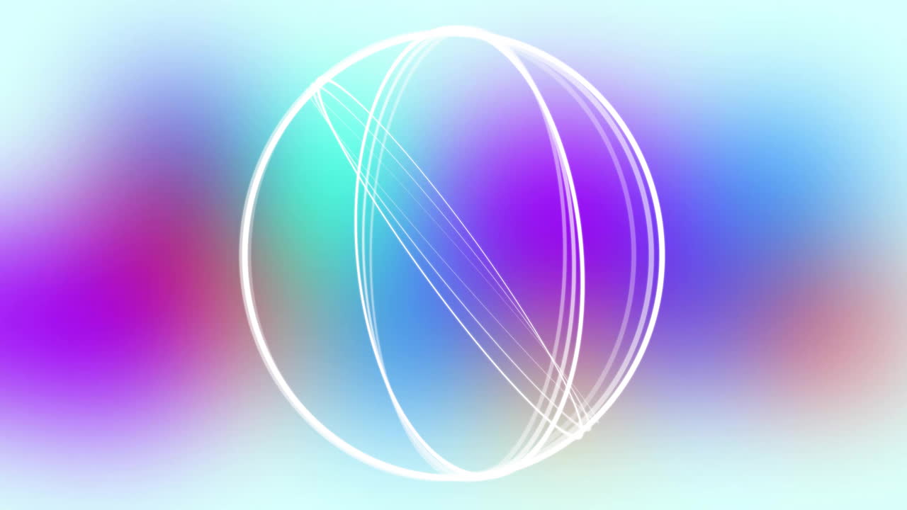 Animation of white circles moving on blue and red background