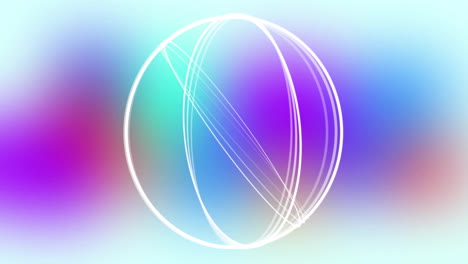 animation of white circles moving on blue and red background