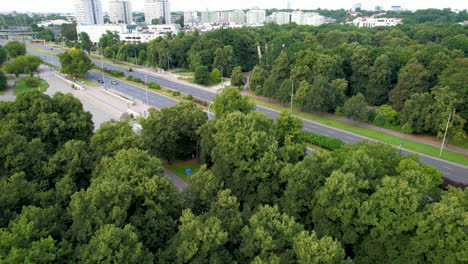 highway to warsaw city centre with in residential area