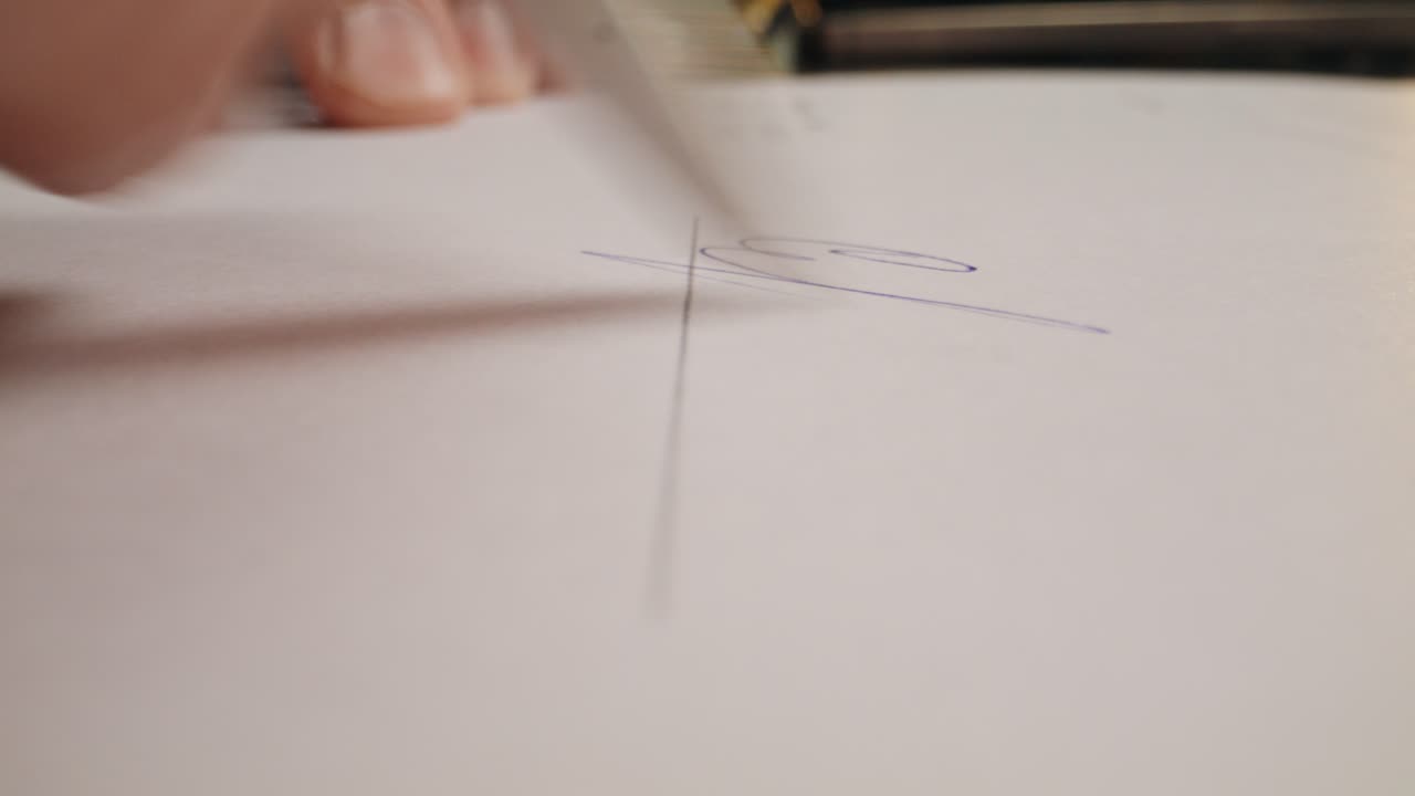 Hand writing on a paper