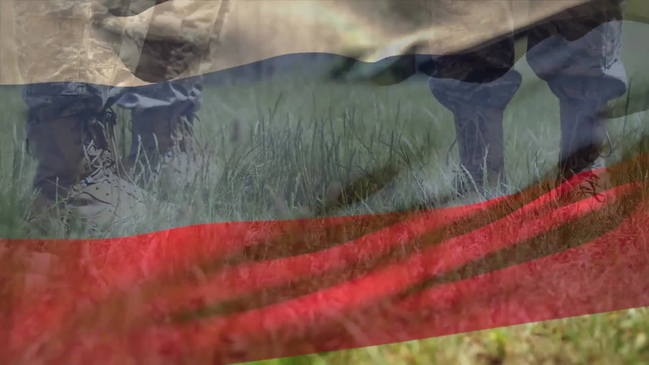 다양한 남성 군인 위에 러시아  ⁇ 발의 애니메이션