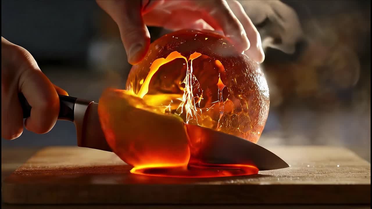 Coupe d’une boule de gélatine
