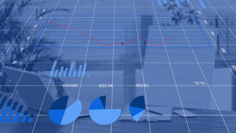 Animación-Del-Procesamiento-De-Datos-Financieros-Sobre-Un-Escritorio-En-Una-Oficina-Vacía