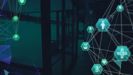animation of network of connections over office