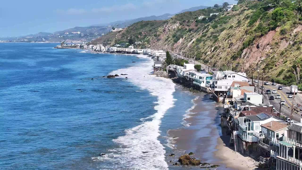 Stunning Coastal Highway View with Houses on the Cliffside