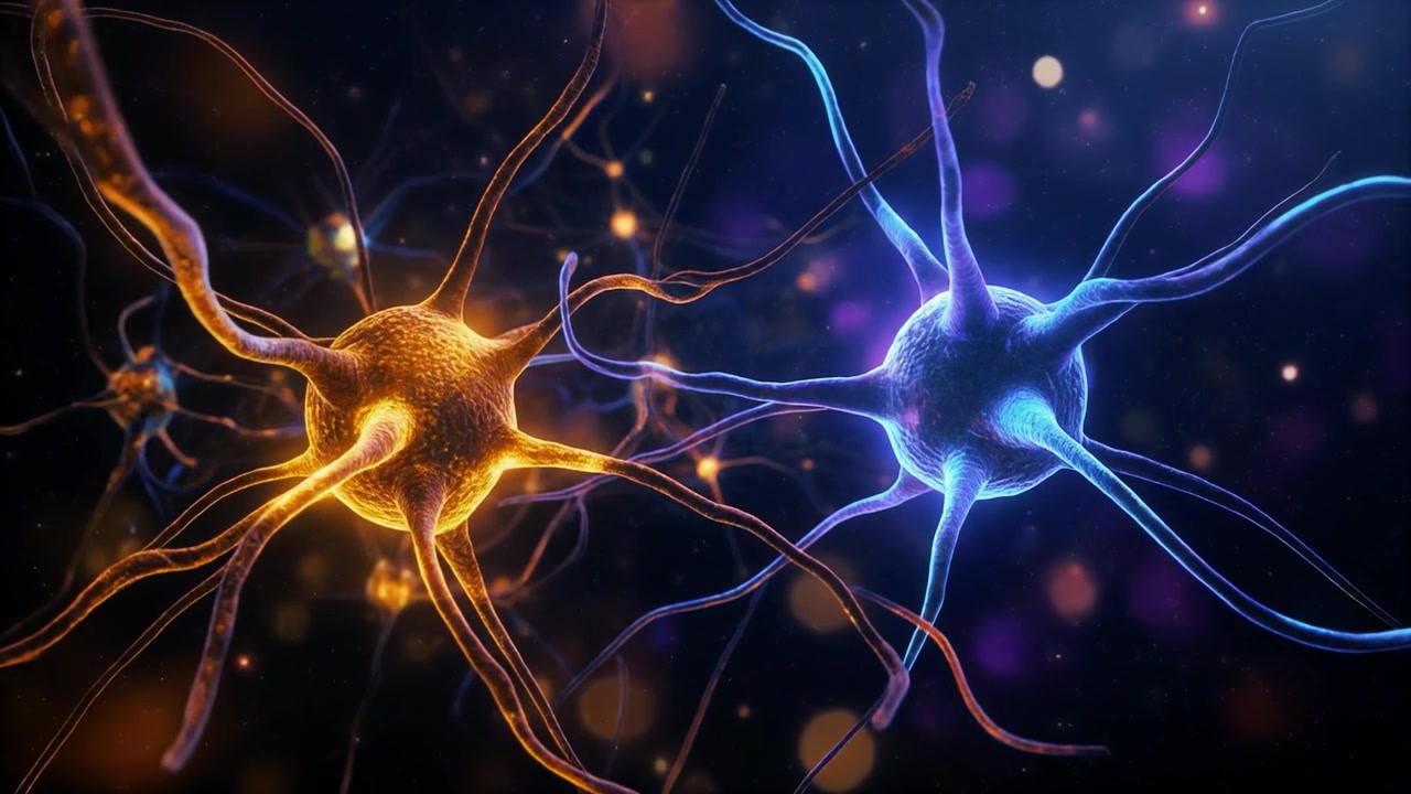 Glowing Neurons Interacting in a Neural Network
