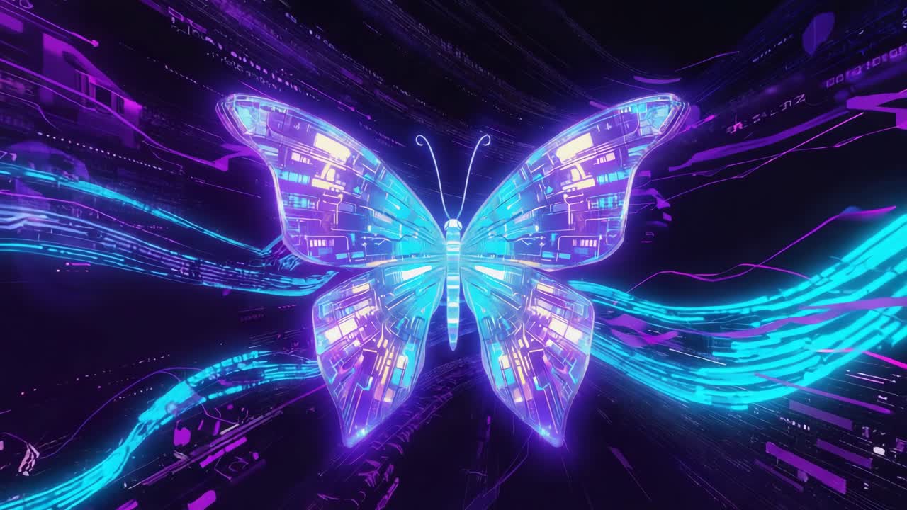 Futuristic Neon Butterfly