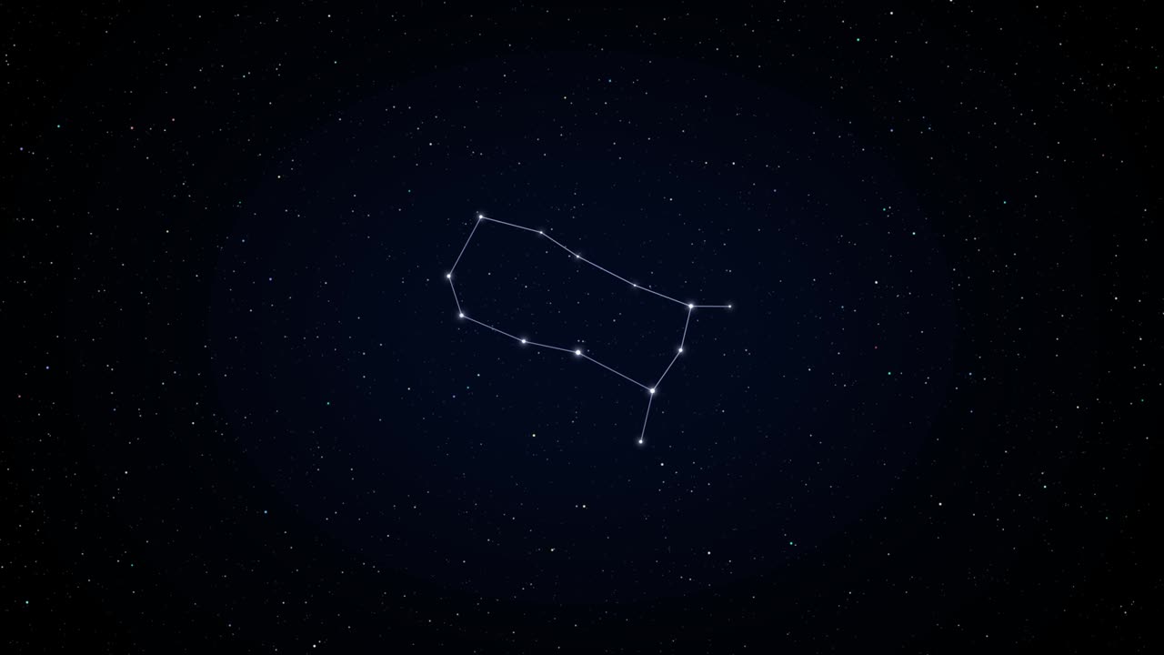 gemini. Zodiac constellation animation. 4k resolution. Seamless loop.