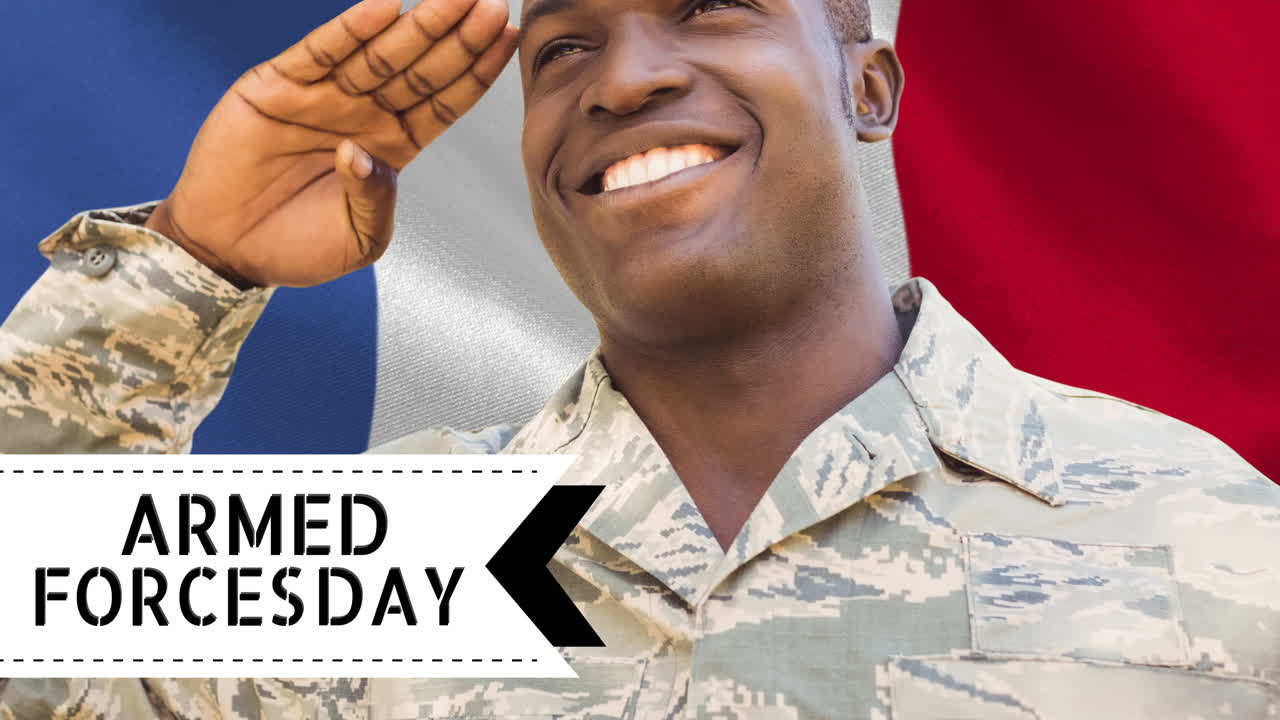 프랑스 국기 위에 아프리카계 미국인 남성 군인