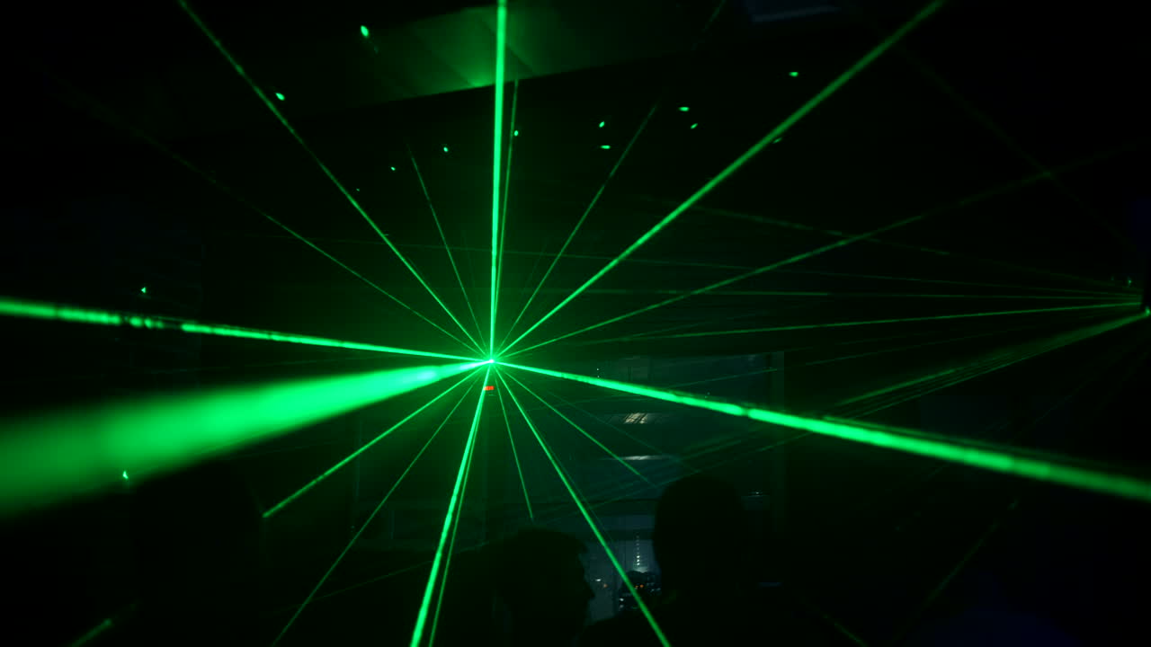 Green Laser Show in a Night Club