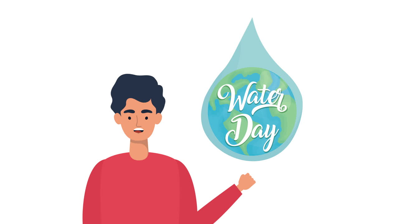 물의 날 애니메이션을 위한 캠페인에 참여한 활동가