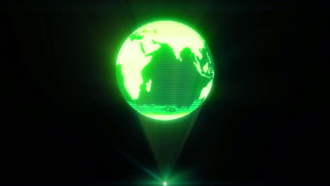mundo holográfico de ciencia ficción proyector tecnológico futurista glitch bucle 4k