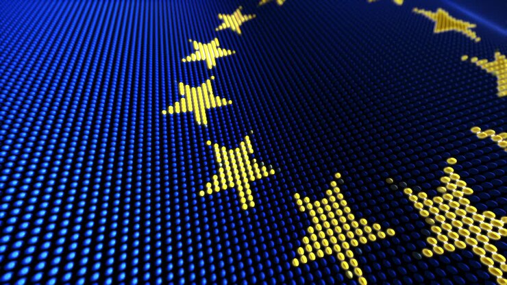 Loop de Bandeira com Partículas em Movimento da UE