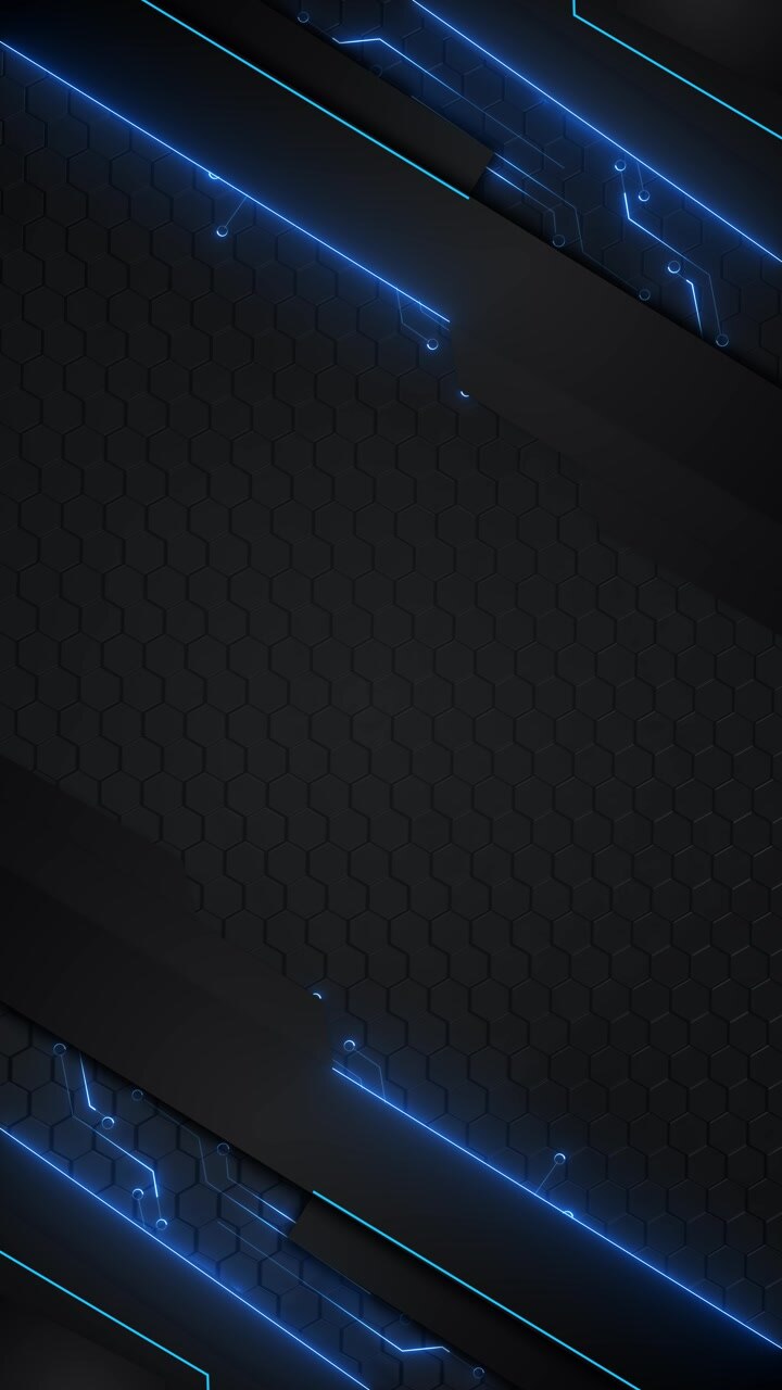 A futuristic black cellular surface cyan edge lighting electronic traces strong central space