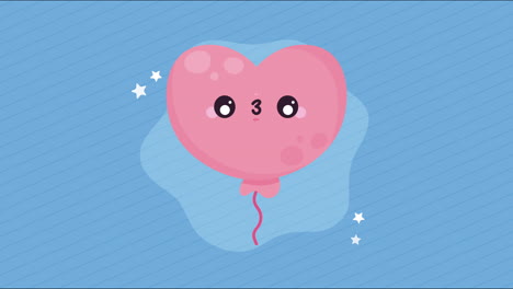 pink balloon helium kawaii animation