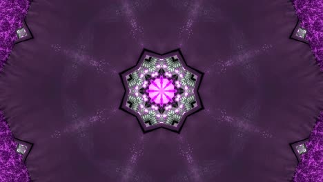 fondo decorativo de neón abstractamente adornado con bucles. caleidoscopio o mandala de neón 3d.