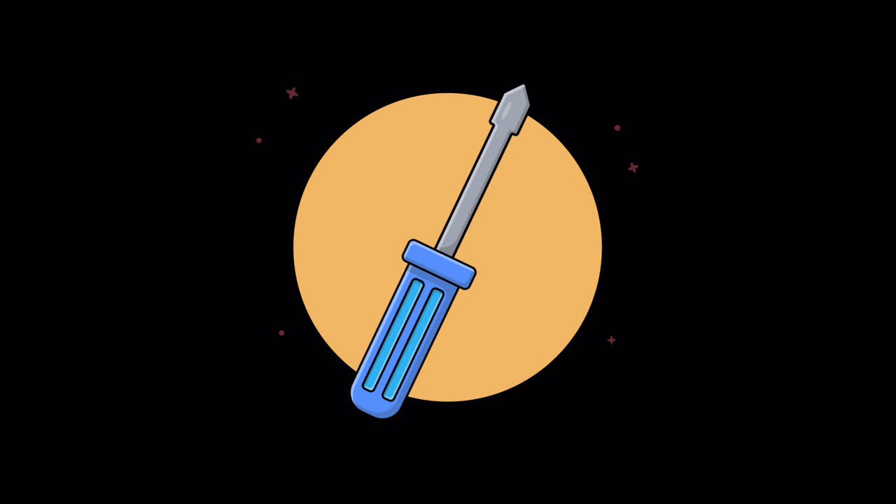 Animovaná ilustrace otáčejícího se šroubováku
