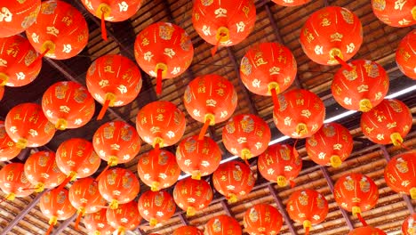 traditional silk red lanterns of chinese