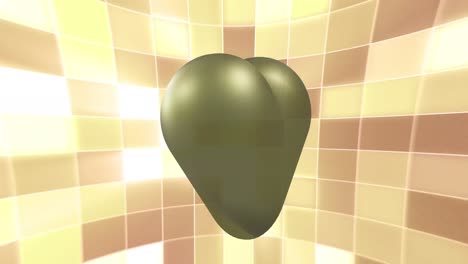 animación de corazón de oro moviéndose sobre cuadrados brillantes.