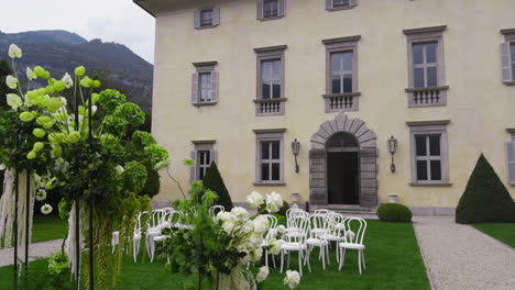 outdoor wedding ceremony at a villa