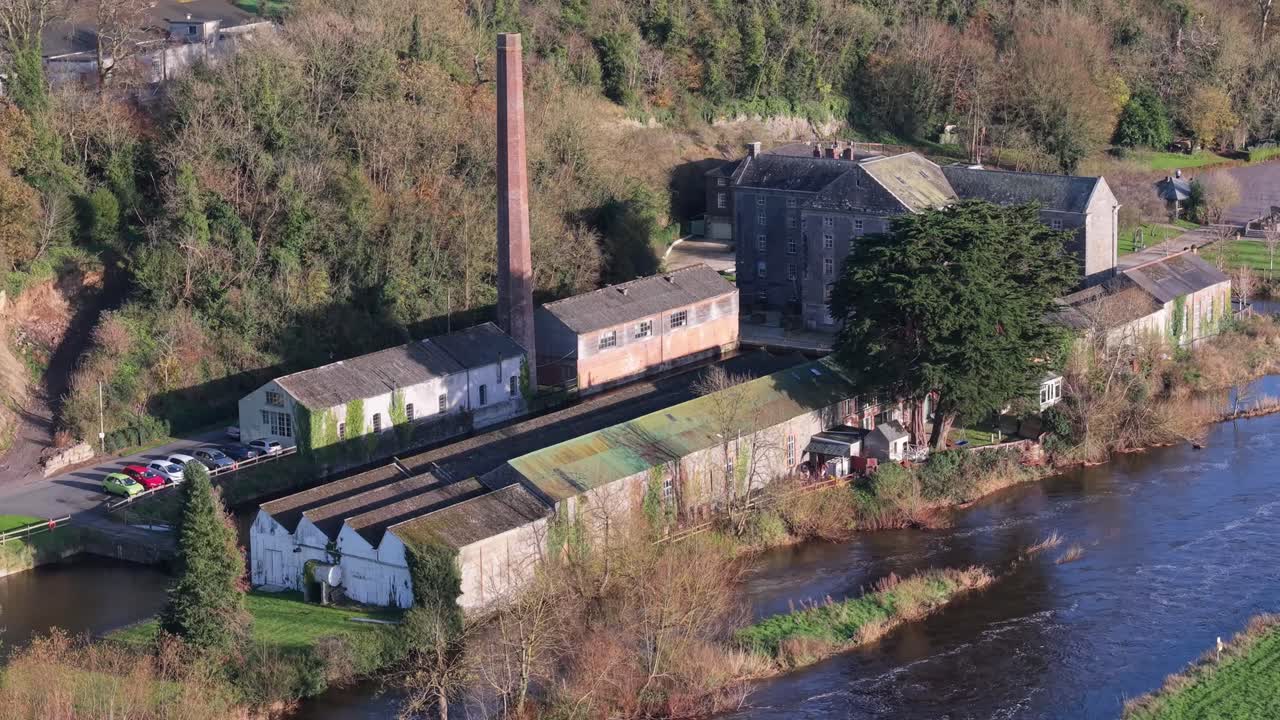 Aerial View Of Handmade Soap Company Plant Along The Boyne River In Slane, Meath, Ireland.