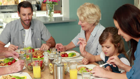 extended family having dinner