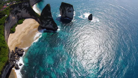 kelingking beach, bali, indonesia - aerial view