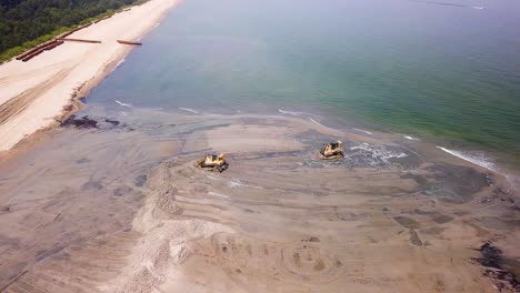 toma aérea de dragado de playa