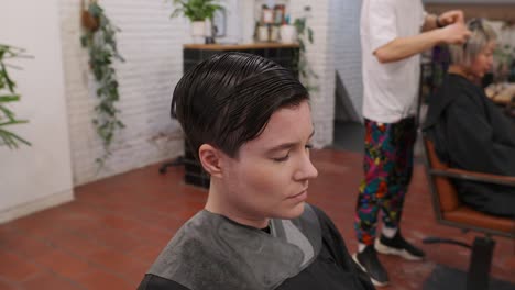 haircut at a salon