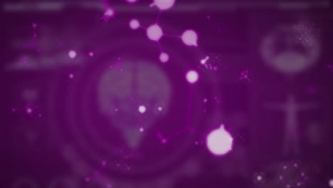 animation of multiple purple over pink background