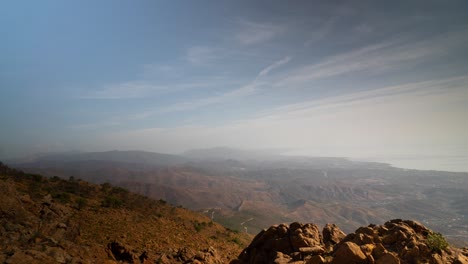 Beautiful-coastal-mountains-of-Spain,-time-lapse-view