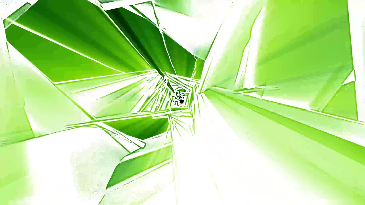 Endlessly looping abstract tunnel glowing in green and white - can be used as background at a concernt or stage event