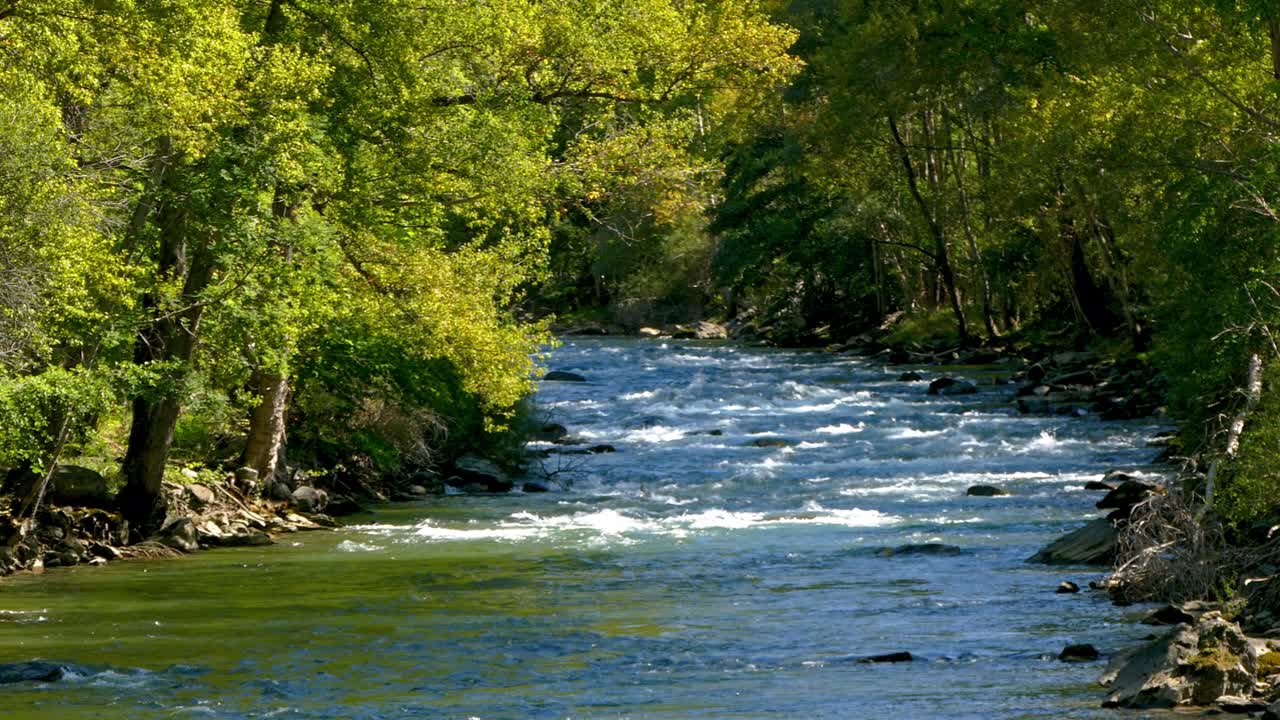Vista del fiume Noguera Pallaresa in Catalogna, Spagna