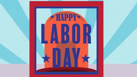 animation of happy labor day text over lights