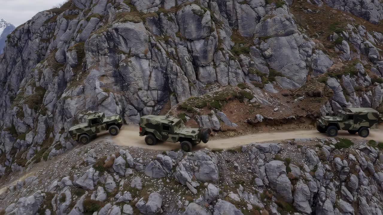 Dağlık Arazide Askeri Araçlar