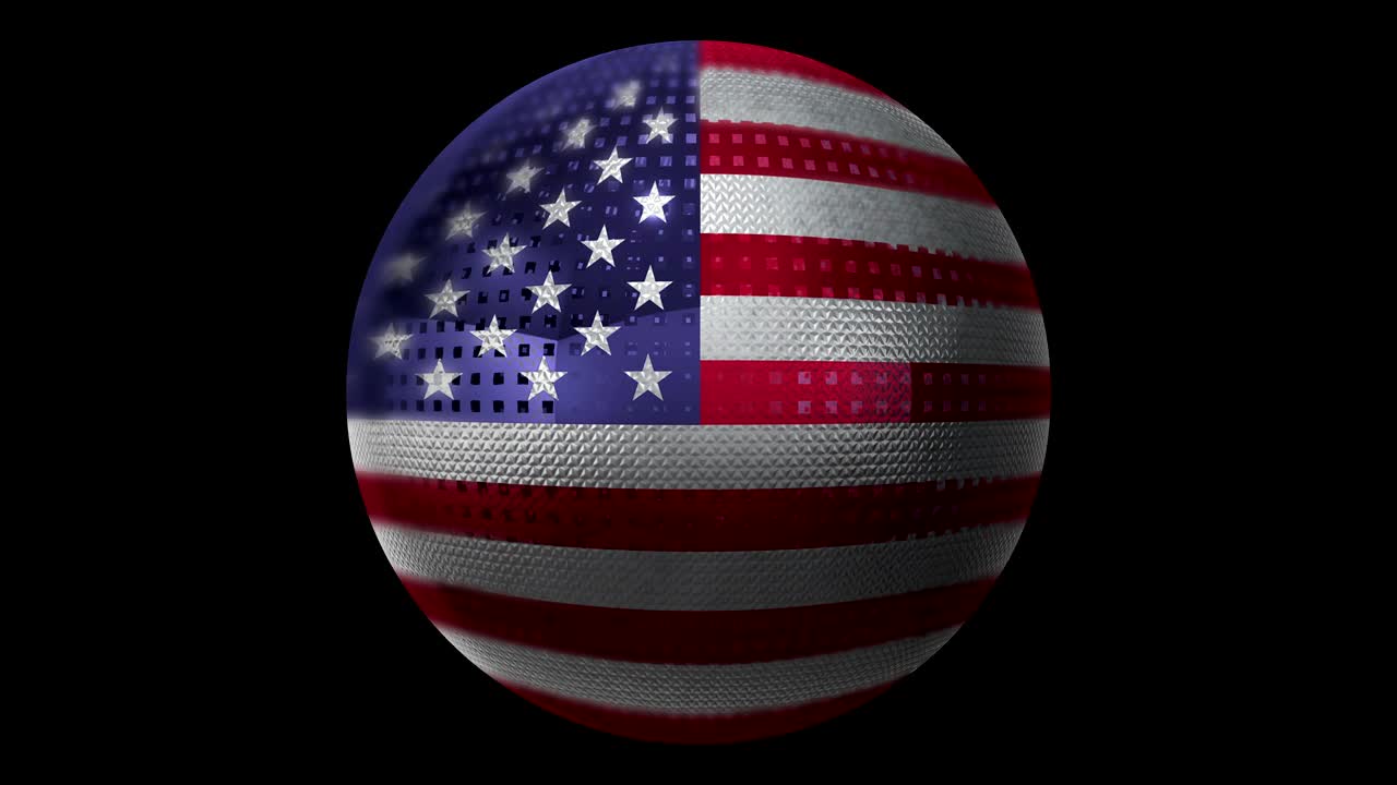 bandera de los estados unidos como un icono. bola giratoria con textura.